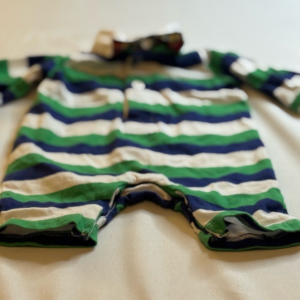 Chaps Green and Blue Striped Newborn (NB) Bodysuit One Piece (Onesie) - Picture 2 of 10